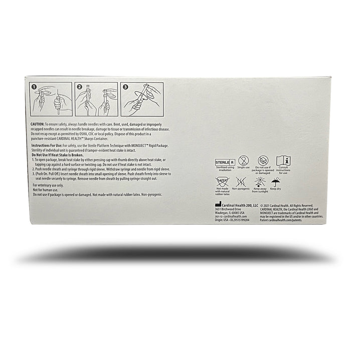 Monoject Syringes with Needles, 3 cc, LS with 22g x 3/4"