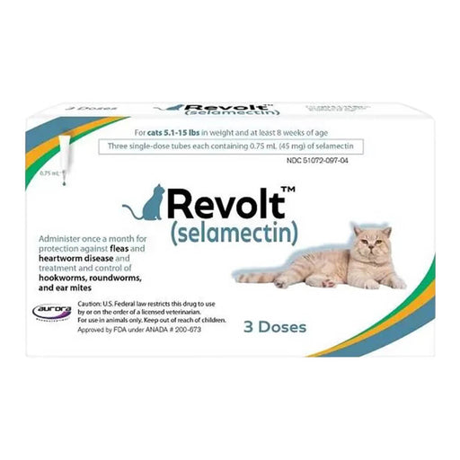 Rx Revolt (selamectin) Cat 5.1-15 lbs  3pk Size 5.1-15lbs