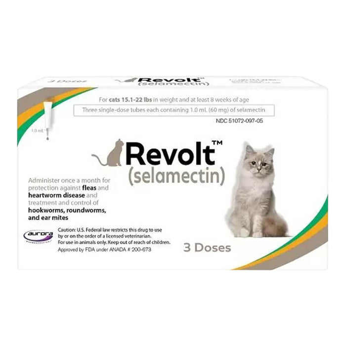 Rx Revolt (selamectin) Cat 15.1-22 lbs  3pk Size 15.1-22lbs