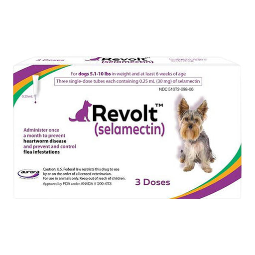 Rx Revolt (selamectin)  Dog 5.1-10 lbs  3pk Size 5.1-10lbs