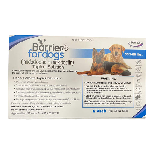 Rx Barrier Topical Solution for Dogs Size 55.1-88lbs