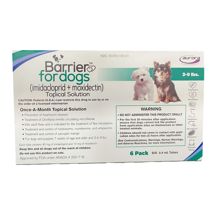 Rx Barrier Topical Solution for Dogs Size 3-9lbs