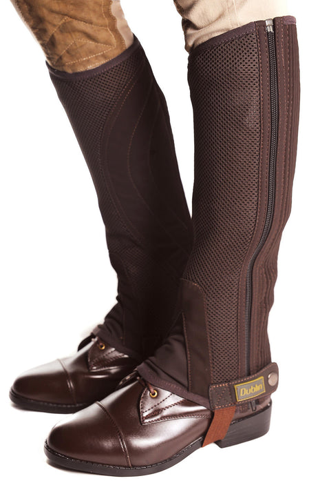 Dublin Easy Care Mesh Women's Half Chaps - Brown Medium 