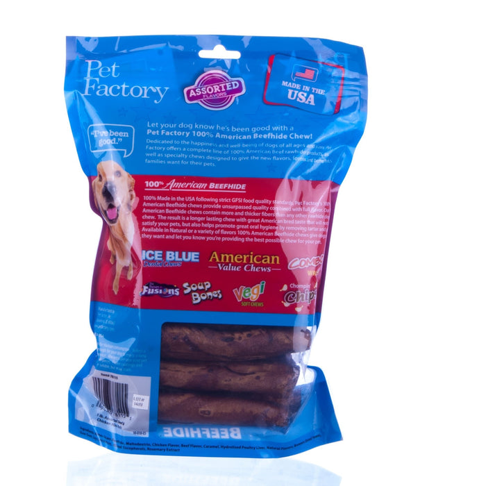 100% American Beefhide, Assorted Beef & Chicken Flavors, 18 - pk, 5' - Jeffers - Dog Supplies > Dog Treats