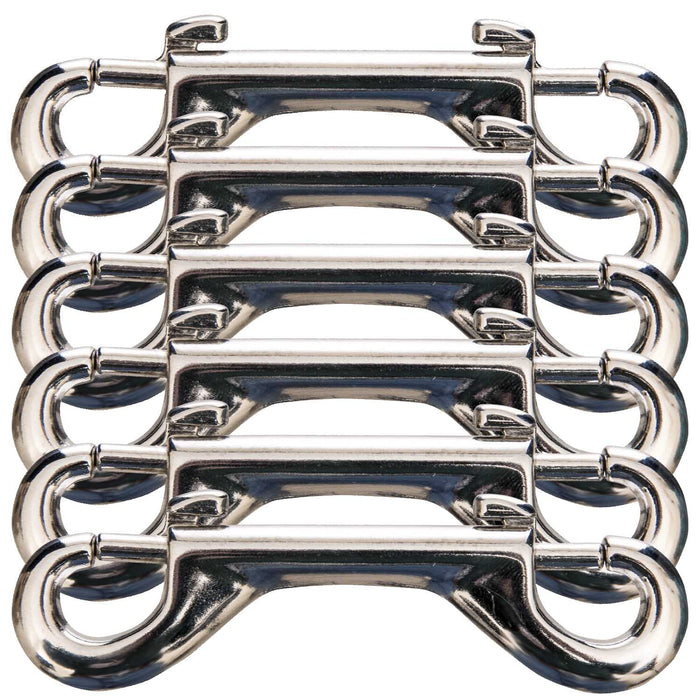 Jeffers 4' Nickel-Plated Double End Bolt Snap, 6 Pack - 