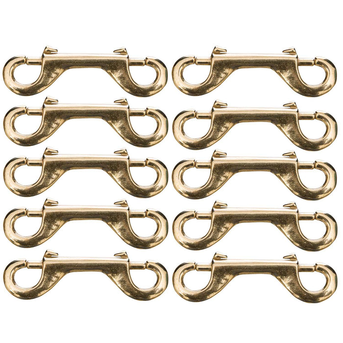 Jeffers 4' Solid Brass Double End Bolt Snap, 10 Pack - 