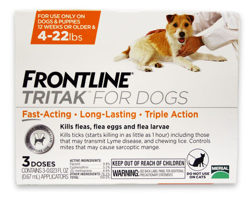 Frontline Tritak for Dogs 4-22 lbs  3 Month -   