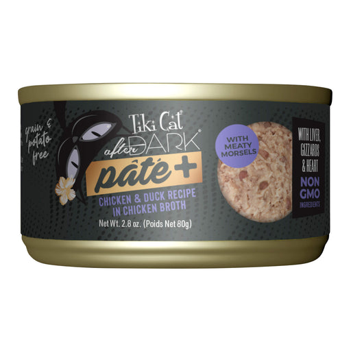 Tiki Cat After Dark Pate+ Wet Cat Food, Chicken & Duck Size 2.8oz