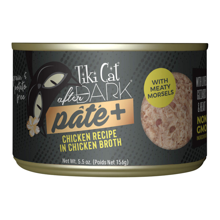 Tiki Cat After Dark Pate+ Wet Cat Food, Chicken Size 5.5oz