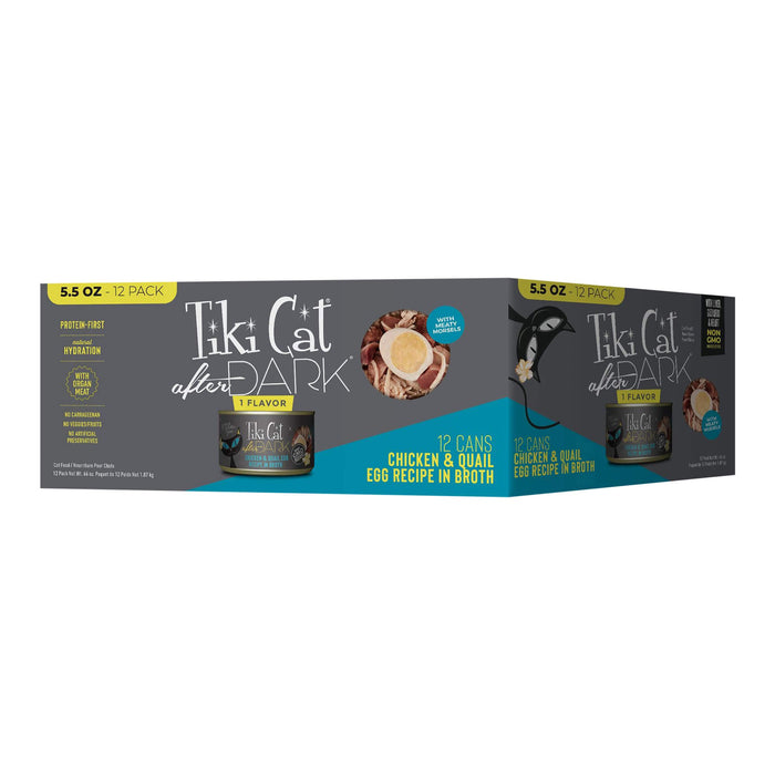 Tiki Cat After Dark Wet Cat Food, Chicken & Quail Egg Multi Pack Size 5.5oz