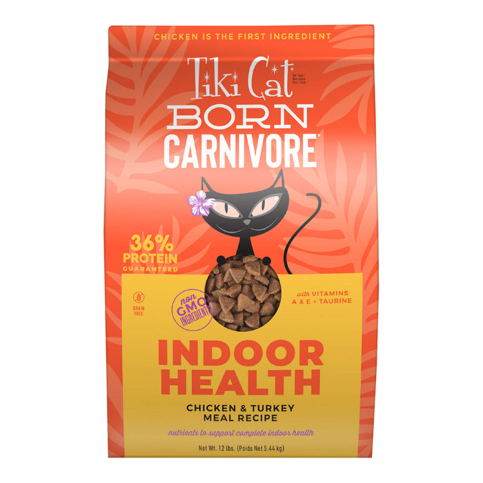 Tiki Cat Born Carnivore Indoor Health Dry Cat Food, Chicken & Turkey Meal Size 12lb