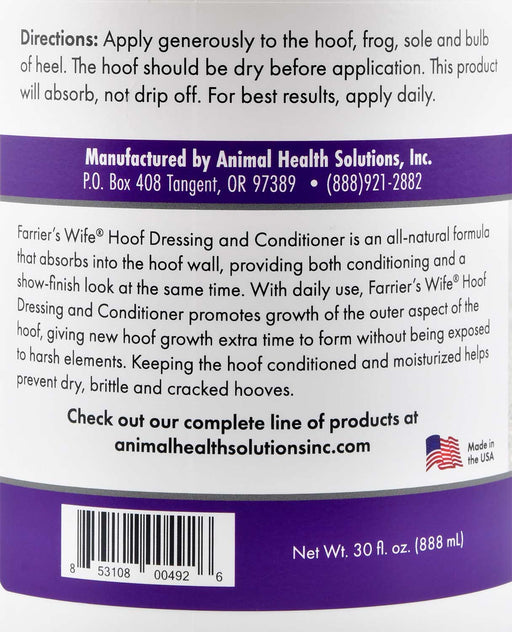 30 oz Farrier's Wife Hoof Dressing - Jeffers - Animal Health & Wellness > Foot & Hoof Care