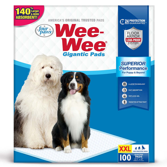 Wee-Wee Superior Performance Gigantic Dog Pee Pads - 100ct