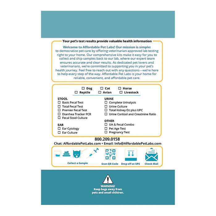 Affordable Pet Labs Combo Complete Urinalysis & Fecal Test For Dogs Easy Home Kit  