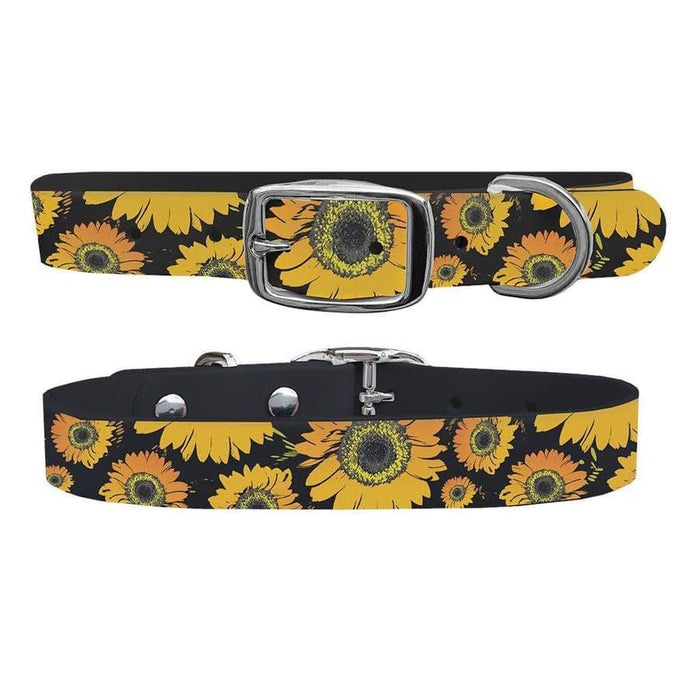 C4 Personalized Waterproof Dog Collar - Sunflower XLarge 