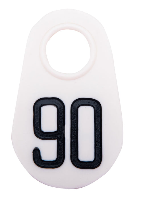 Bock's Nylon Numbered Identification Tags 1-100, White - 90  