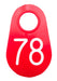 Red Nylon Tags 1-100 - 78  