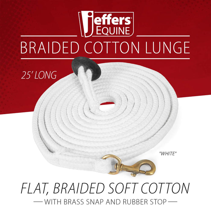 Jeffers Equine Braided Cotton Lunge Line w/ Rubber Stopper, 25' L