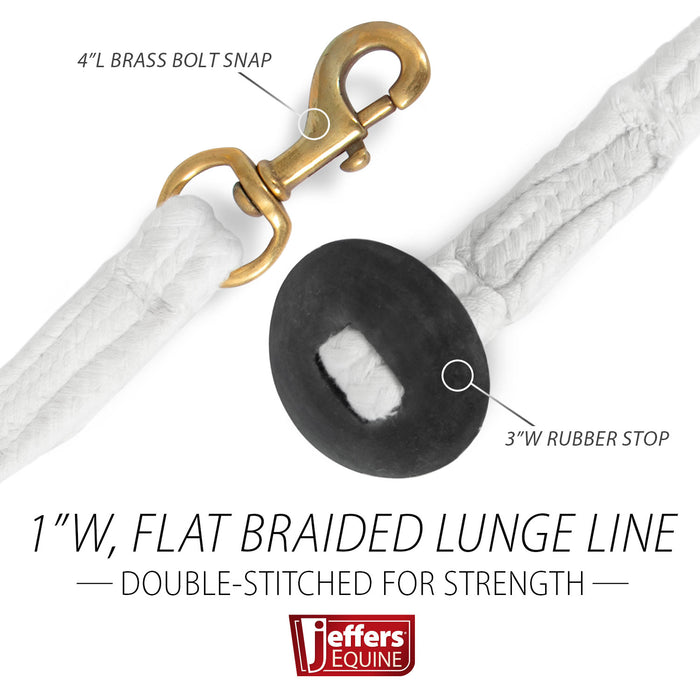 Jeffers Equine Braided Cotton Lunge Line w/ Rubber Stopper, 25' L