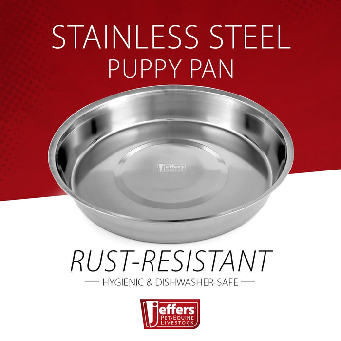 Jeffers Stainless Steel Puppy Pan Food & Water Dish