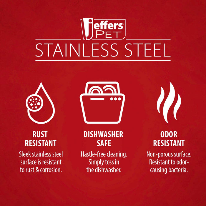 Jeffers Low Profile Stainless Steel Double Diner Pet Bowls