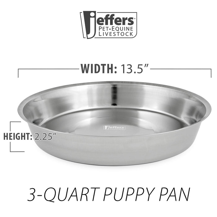 Jeffers Stainless Steel Puppy Pan Food & Water Dish