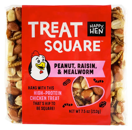 Happy Hen Treat Square - Happy Hen Treat Square, Peanut, Raisin & Mealworm, 7.5 oz  