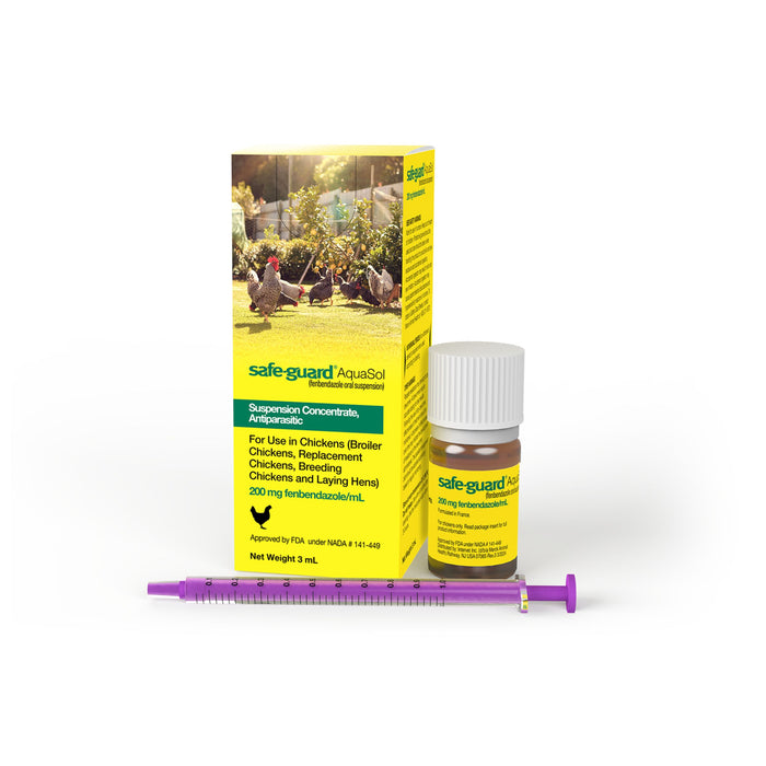 Safe-Guard AquaSol Dewormer for Backyard Chickens, 3ml Size 3mL