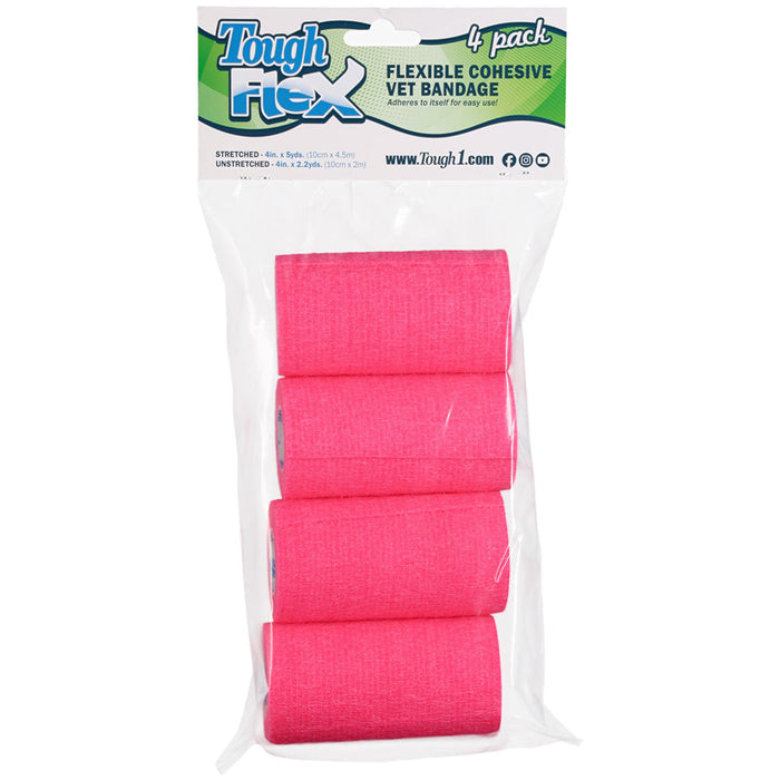 4-Pack Tough Flex Bandages Color Pink