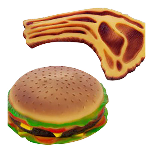 Squeaky Hamburgers & Steaks Dog Toy, Assorted Color Assorted