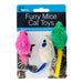 4 Furry Mice Cat Toys, 3 pk Assorted Colors Color Assorted