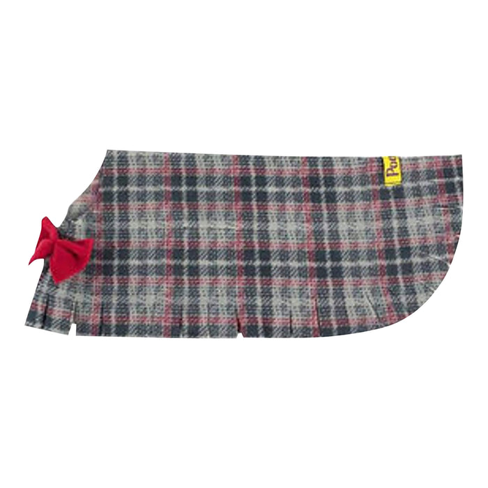 Plaid Dog Poncho Color Grey