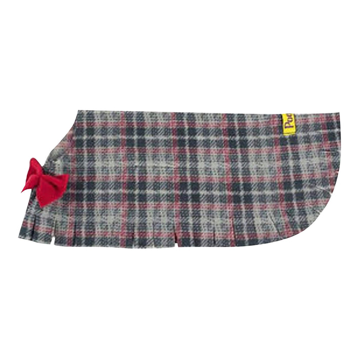 Plaid Dog Poncho Color Grey