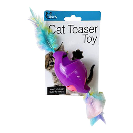 Cat Jingle Rolling Toy with Feather Color Assorted