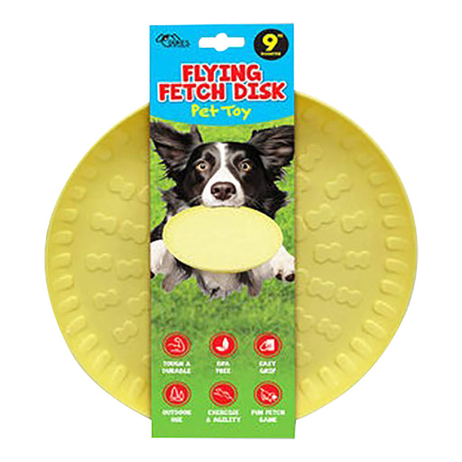 Flying Fetch Disk Pet Toy, 9 Color Assorted