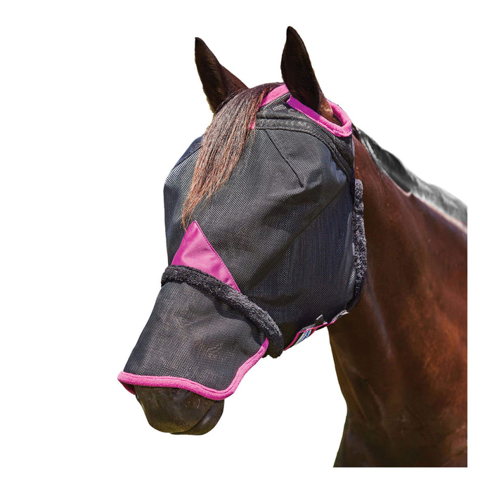 Weatherbeeta ComFITec Durable Mesh Horse Fly Mask with Nose, Black & Purple