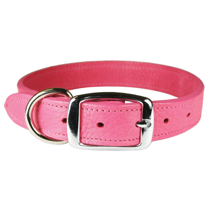 Luxe Leather Dog Collars, 22'-26' - Flamingo 22 in 