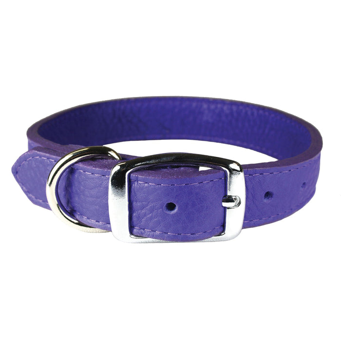 Luxe Leather Dog Collars, 22'-26' - Violet 22 in 