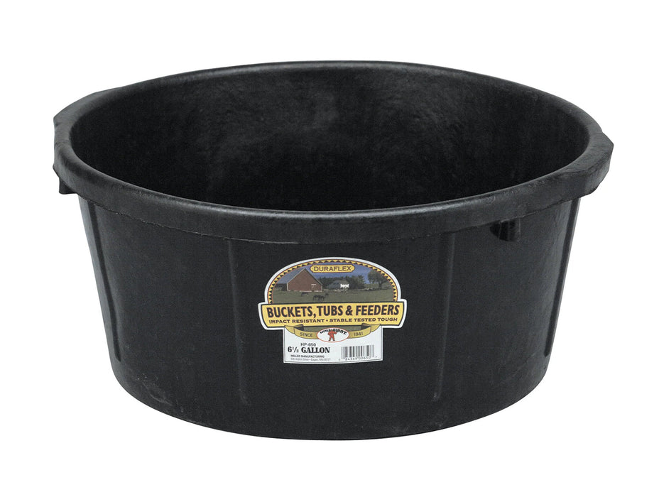 Rubber All-Purpose Tub, 6.5 Gallon Color Black