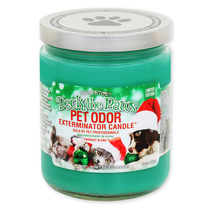 Pet Odor Exterminator Candle, Deck the Paws, 13 oz