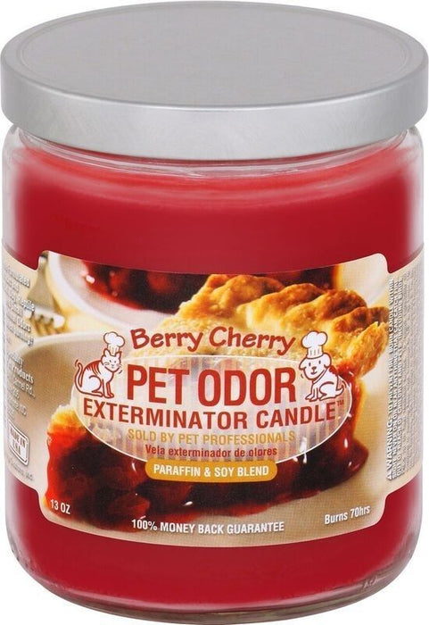 Pet Odor Exterminator Candle, Berry Cherry, 13 oz Color Red