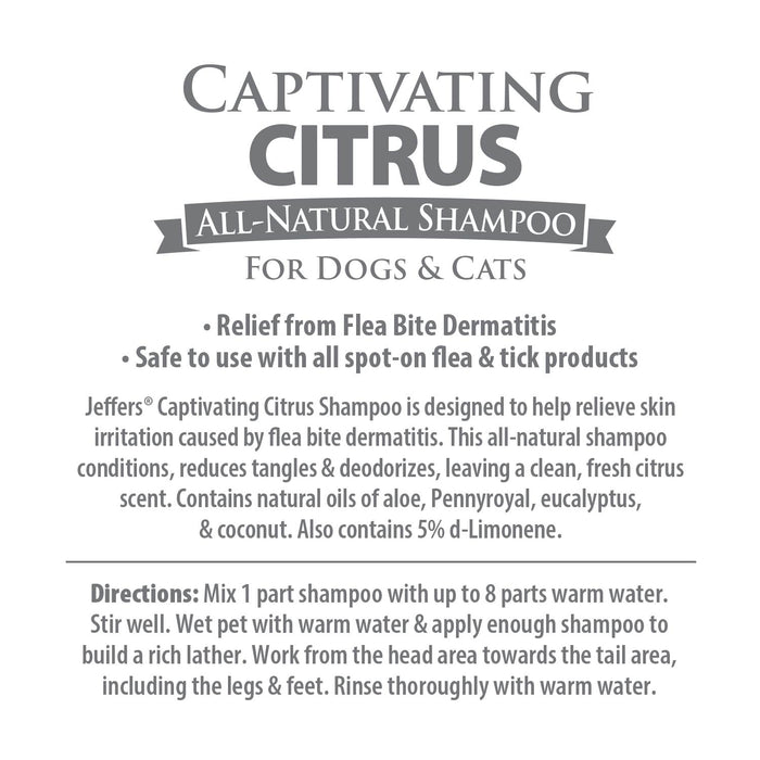 Jeffers Captivating Citrus Shampoo for Dogs and Cats