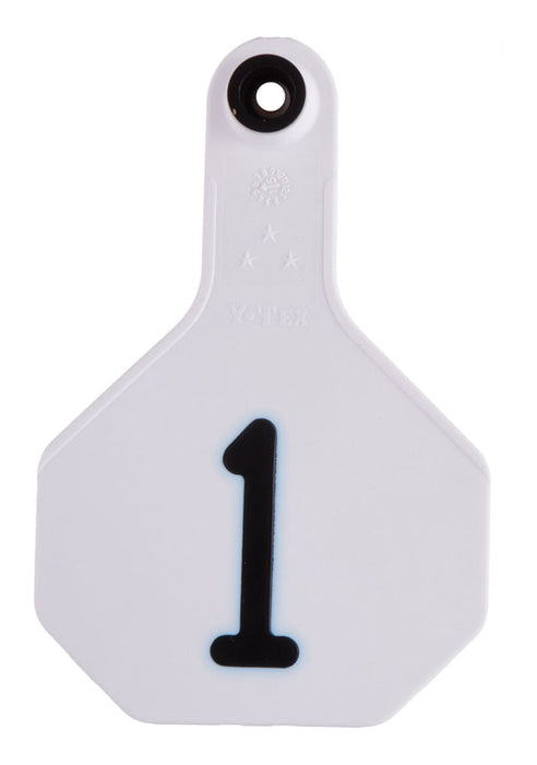 Y-Tex Numbered Cattle Ear Tag ID, Medium - White 76-100 