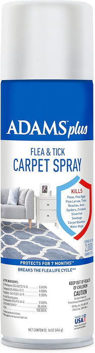 Adams Plus Flea & Tick Carpet Spray, 16 oz - Jeffers - Animal Health & Wellness > Flea & Tick Control