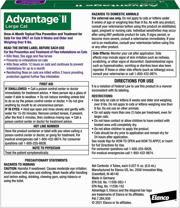 Advantage II for Cats - Jeffers - Animal Health & Wellness > Flea & Tick Control