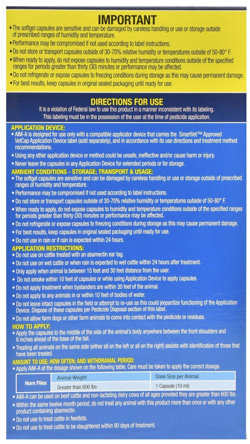 AiM - A Insecticide Gel Caps - Jeffers - Animal Health & Wellness > Fly & Insect Control