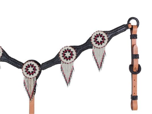 Alamo Saddlery Beaded Concho with Fringe Tack - Jeffers - Horse Supplies > Horse Tack > Bridles & Headstalls