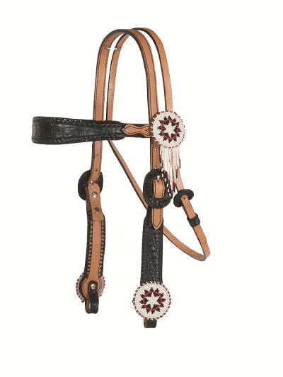 Alamo Saddlery Beaded Concho with Fringe Tack - Jeffers - Horse Supplies > Horse Tack > Bridles & Headstalls