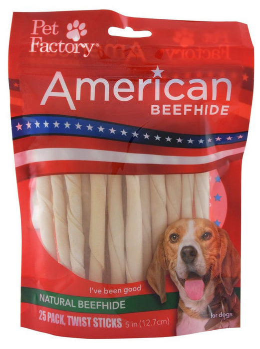 American Beefhide 5' Natural Twist Sticks - Jeffers - Dog Supplies > Dog Treats