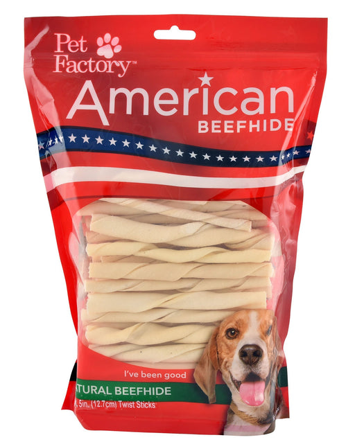 American Beefhide 5' Natural Twist Sticks - Jeffers - Dog Supplies > Dog Treats